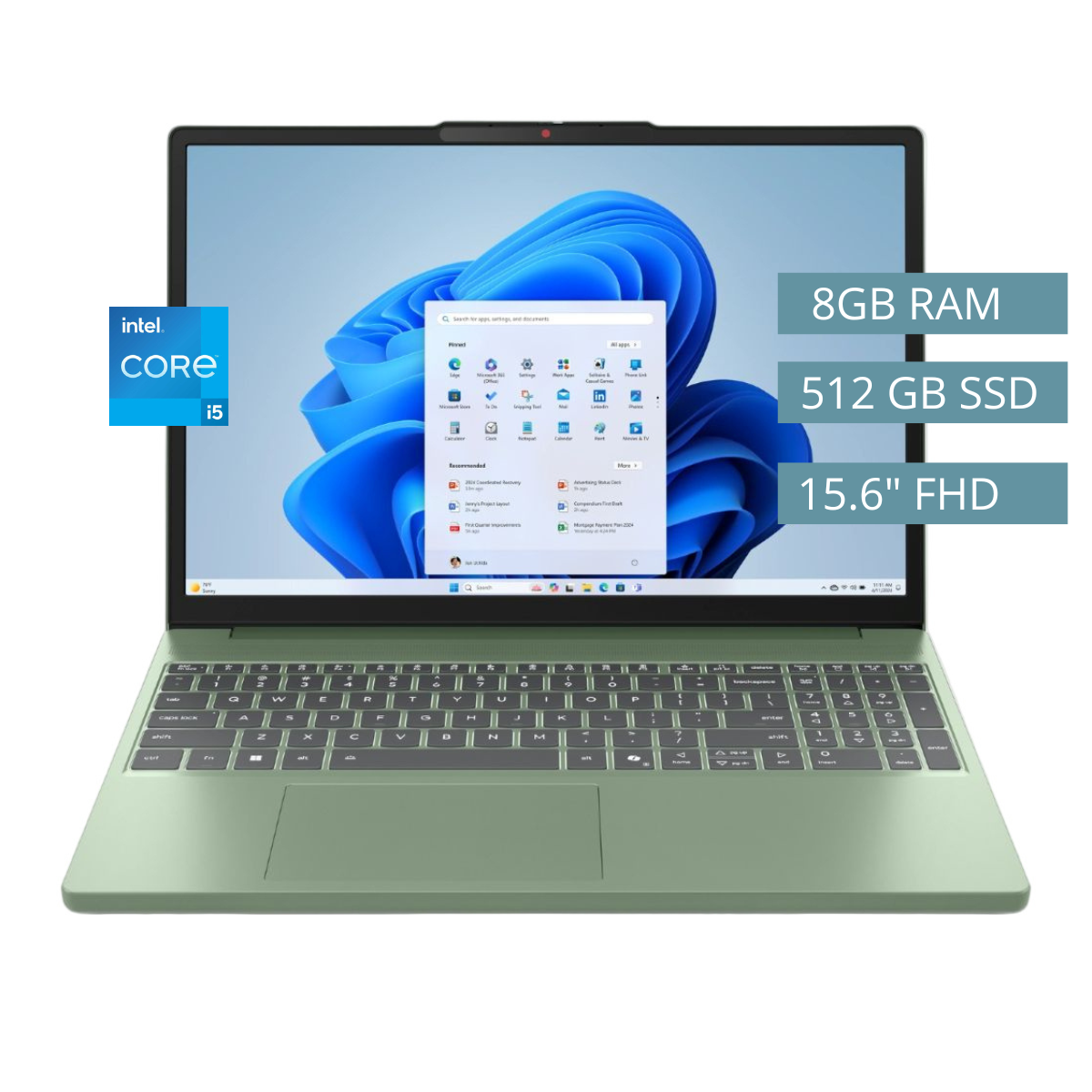 Portátil LENOVO 15IRH10 CI5 512GB 8GB Verde