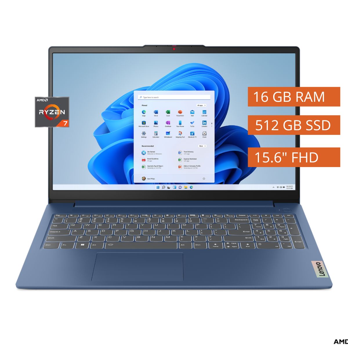 Portátil LENOVO 15 ABR8 Ryzen 7 16GB RAM 512GB Azul