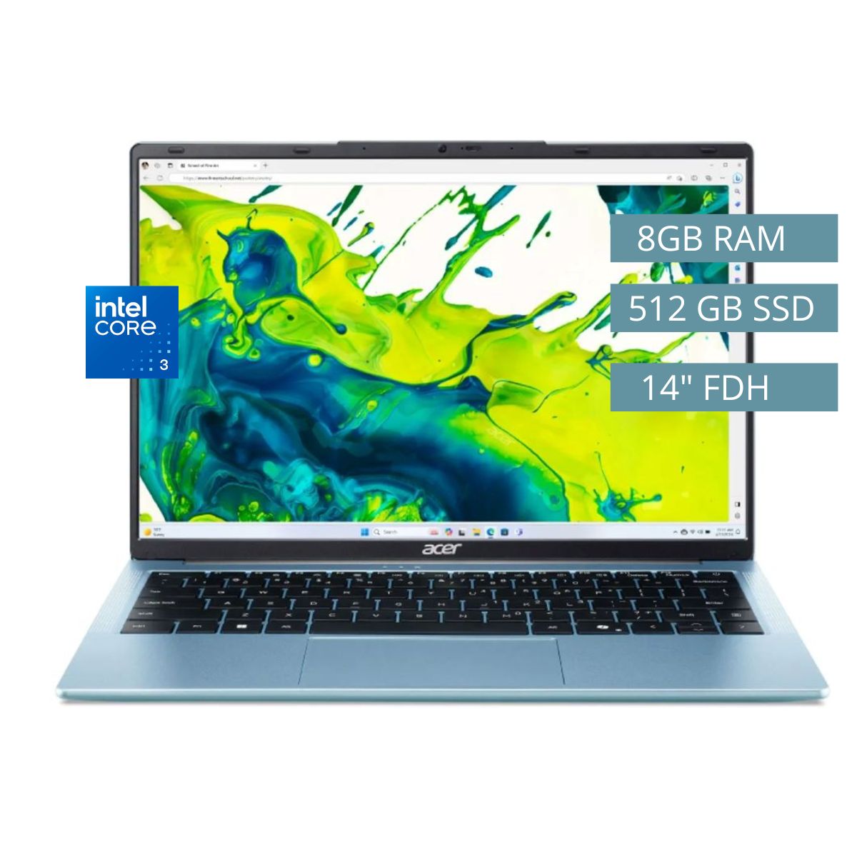 Portátil ACER AL14 32P390 512 GB 8RAM Windows 11 Azul