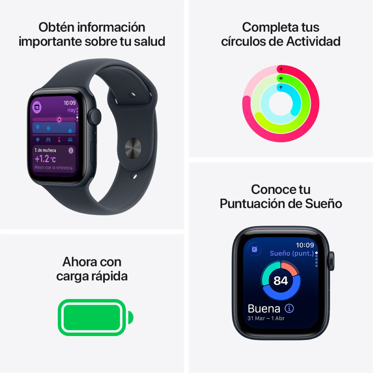Apple Watch SE 3 GPS 40 mm Caja Aluminio M/L Negro