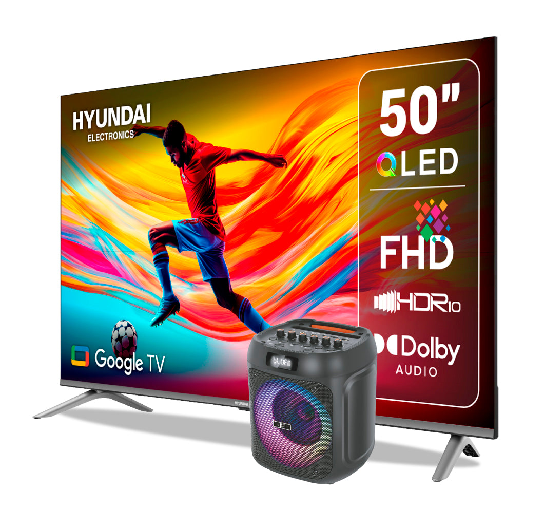Televisor HYUNDAI 50" HYLED5027QFG FHD Imp Google TV + Parlante Niza Evo