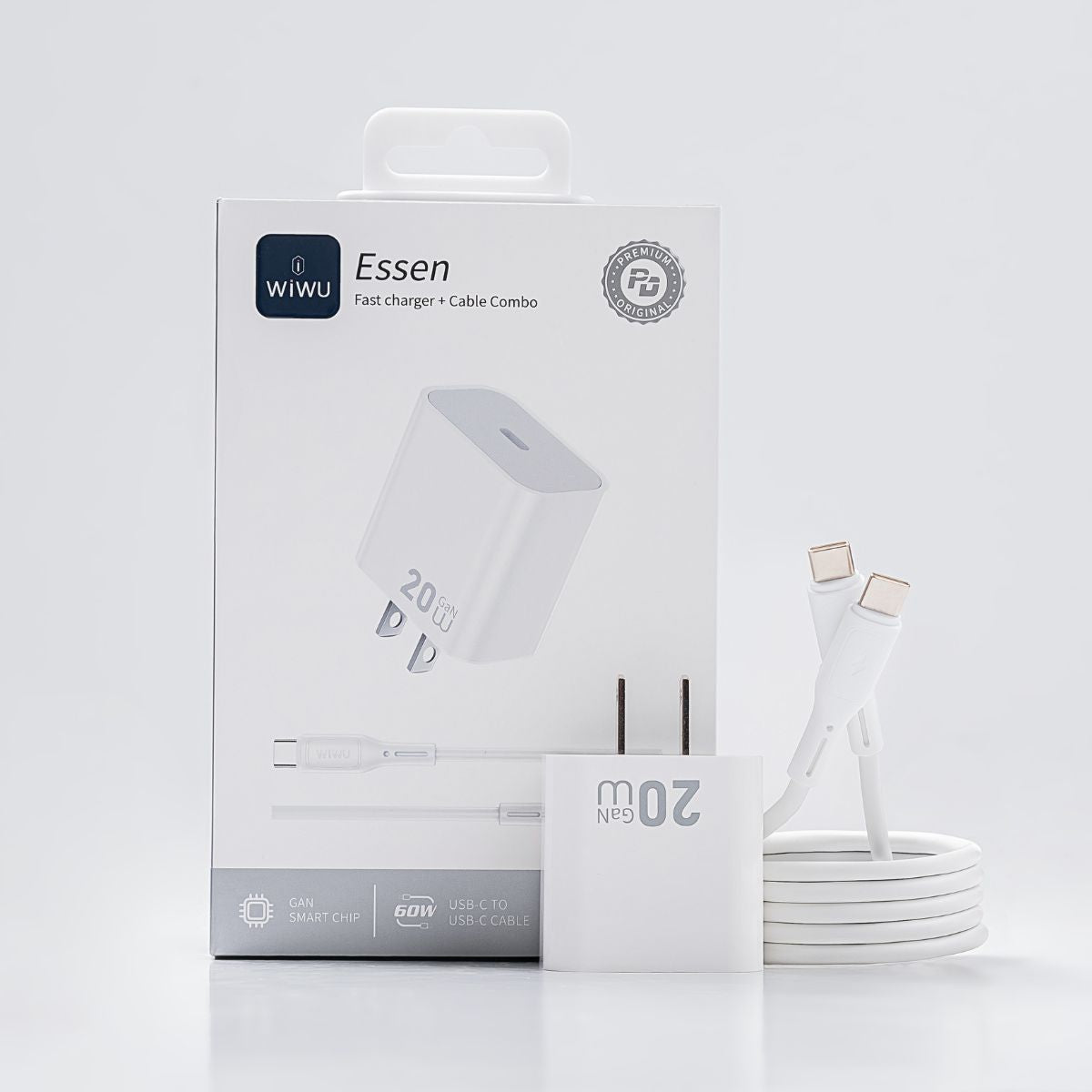 Cargador WIWU ESSEN Carga rápida 20W Blanco