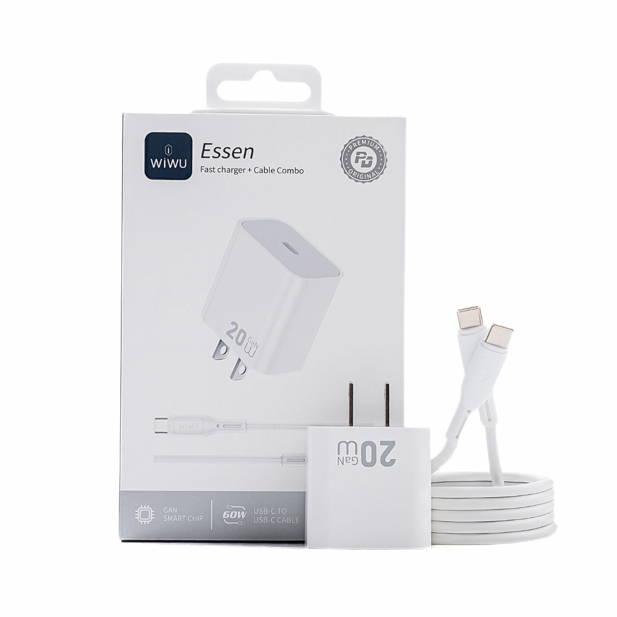 Cargador WIWU ESSEN Carga rápida 20W Blanco