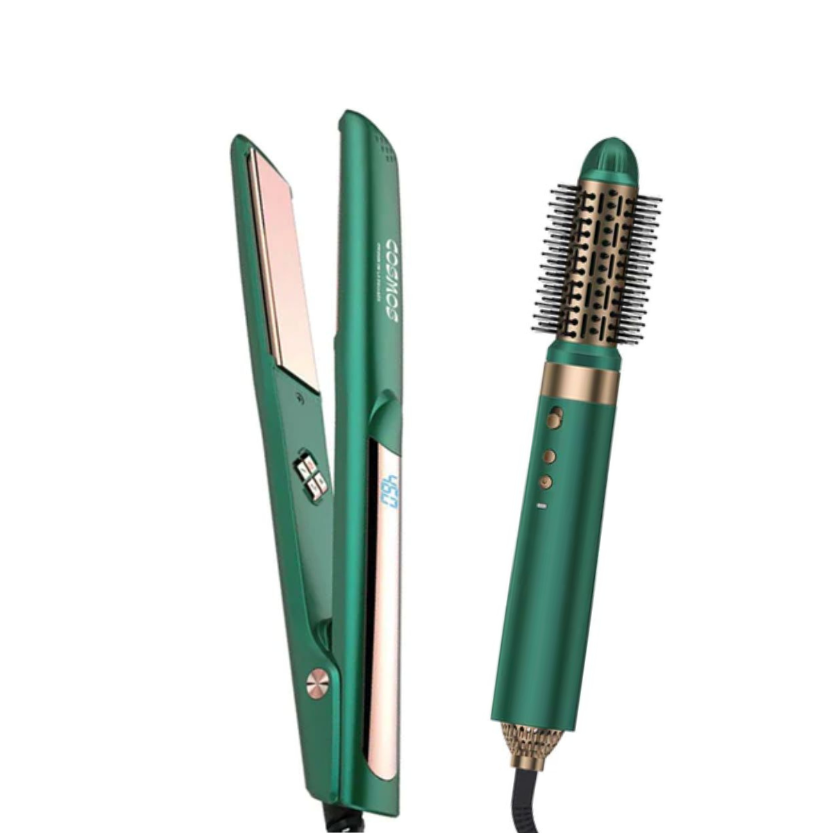 Combo COSMOS Lira Plancha Cabello CMS535+Cepillo Secador CMS601 2 Cab