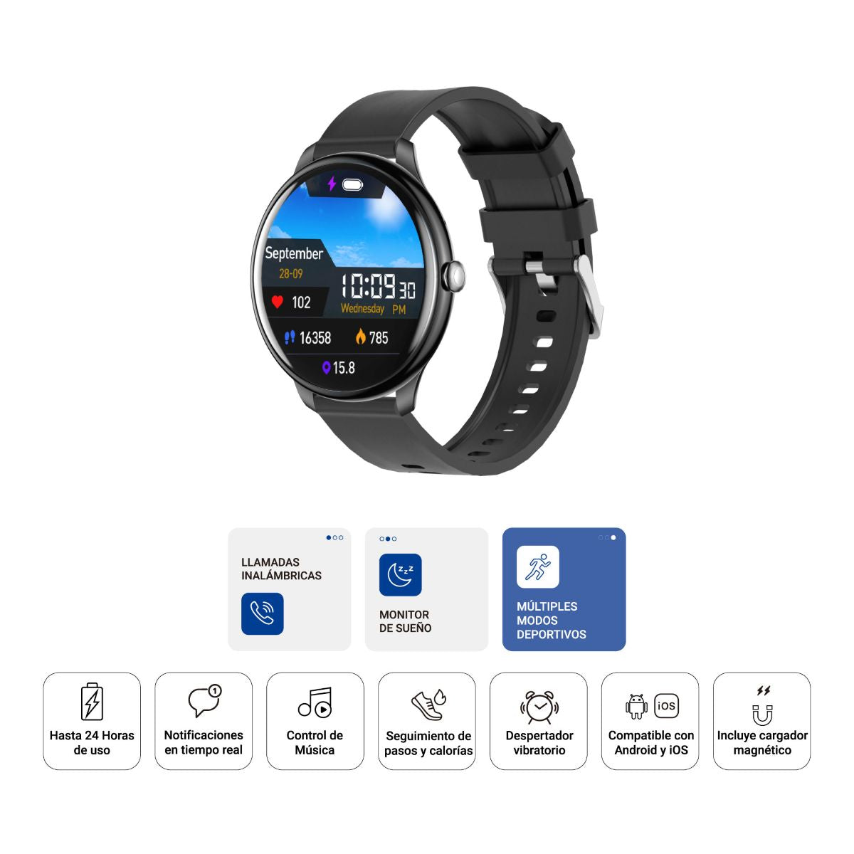 Televisor HYUNDAI 70" HYLED7007QG UHD 4K + Smart Watch HYUNDAI Amoled