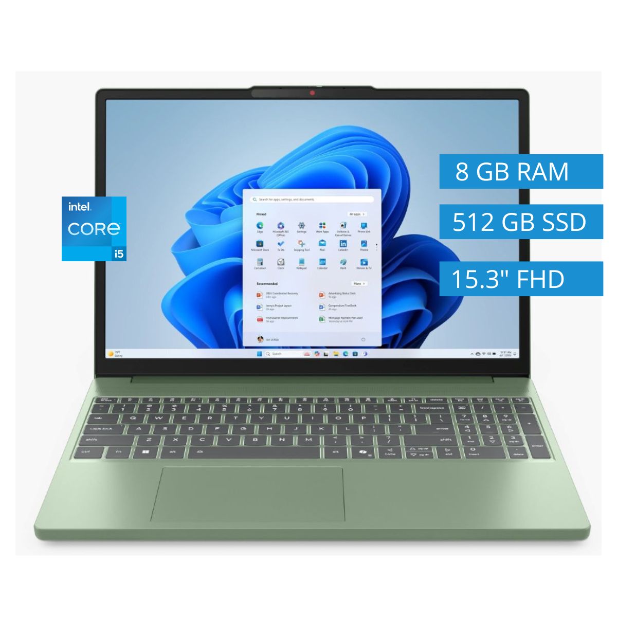 Portatil LENOVO Idea Pad Slim 3 Corei5 512GB 8GB Ram Verde
