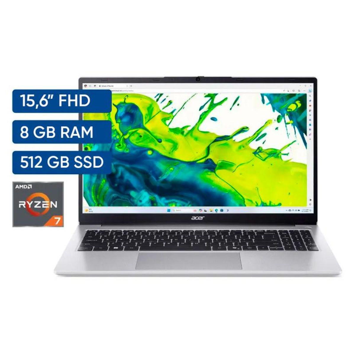 Portátil ACER 512 GB 8RAM Windows 11 Plateado