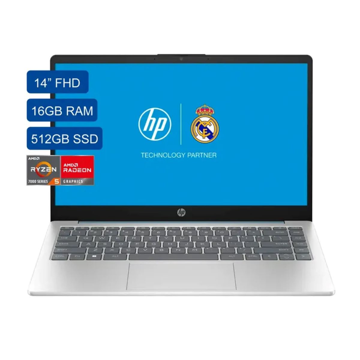 Portátil HP 14-EM0021LA RYZ5 512GB 16RAM Azul