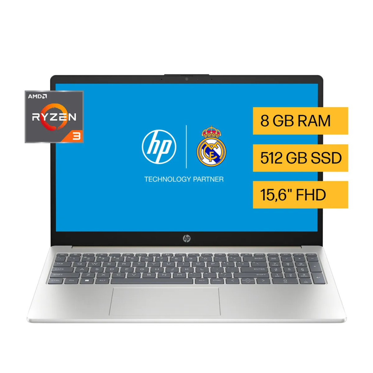 Portatil HP 15-FC0043LA RYZEN 3 7320 512GB Dorado