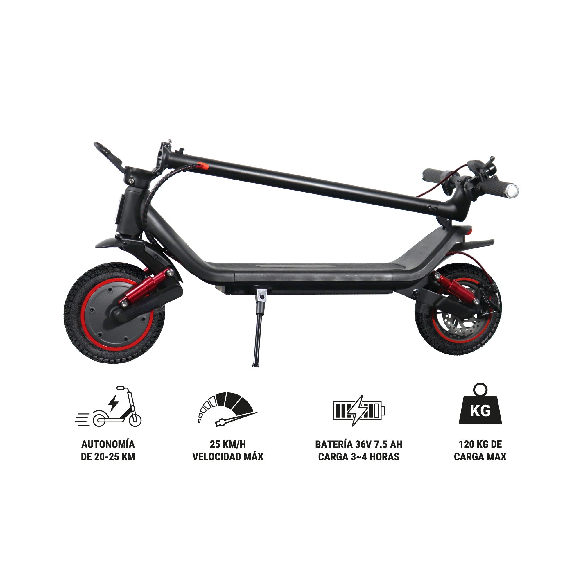 Patineta Eléctrica Powered by Hyundai Scooty Pro Negra