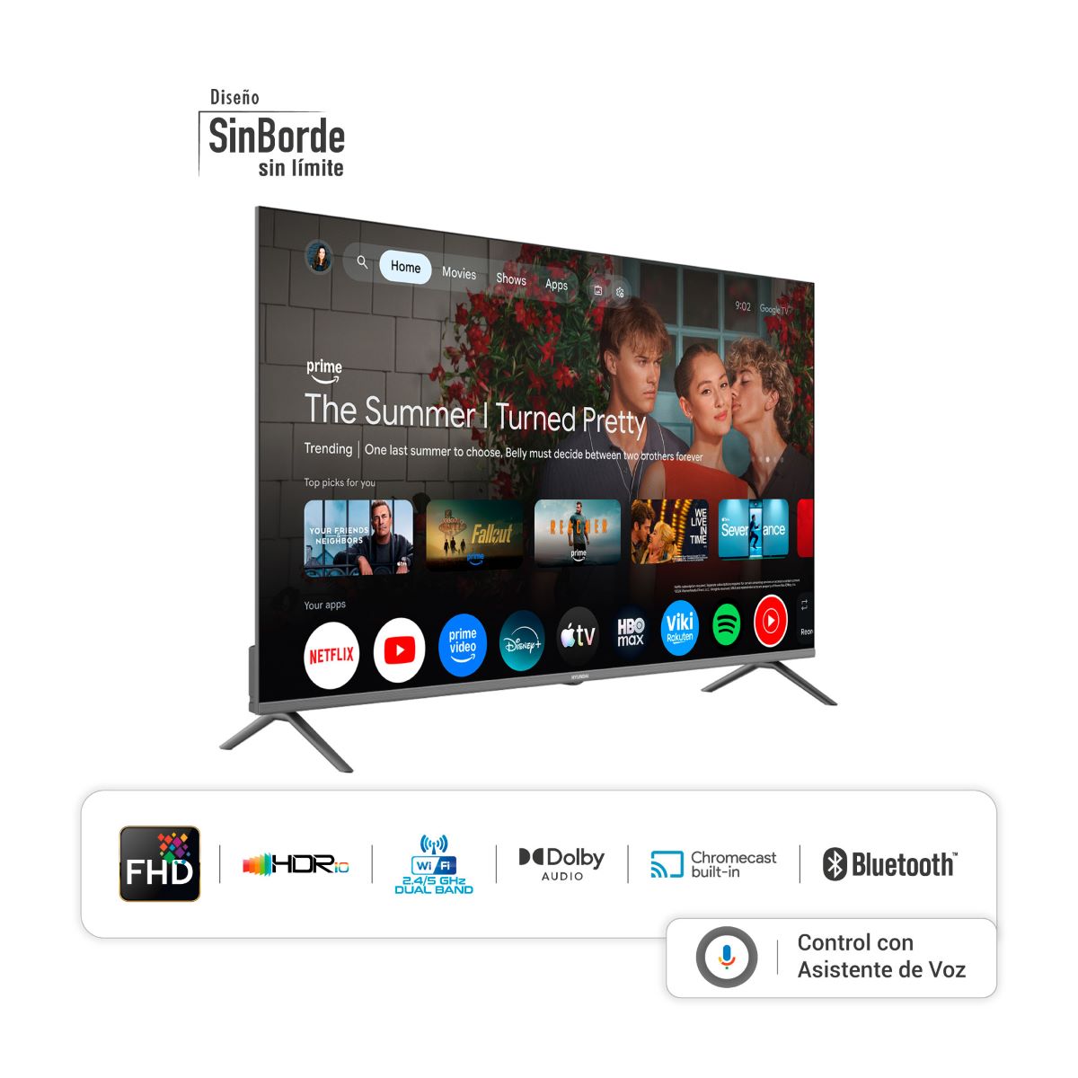 Televisor HYUNDAI 50 Pulgadas HYLED5027QFG FHD Google TV