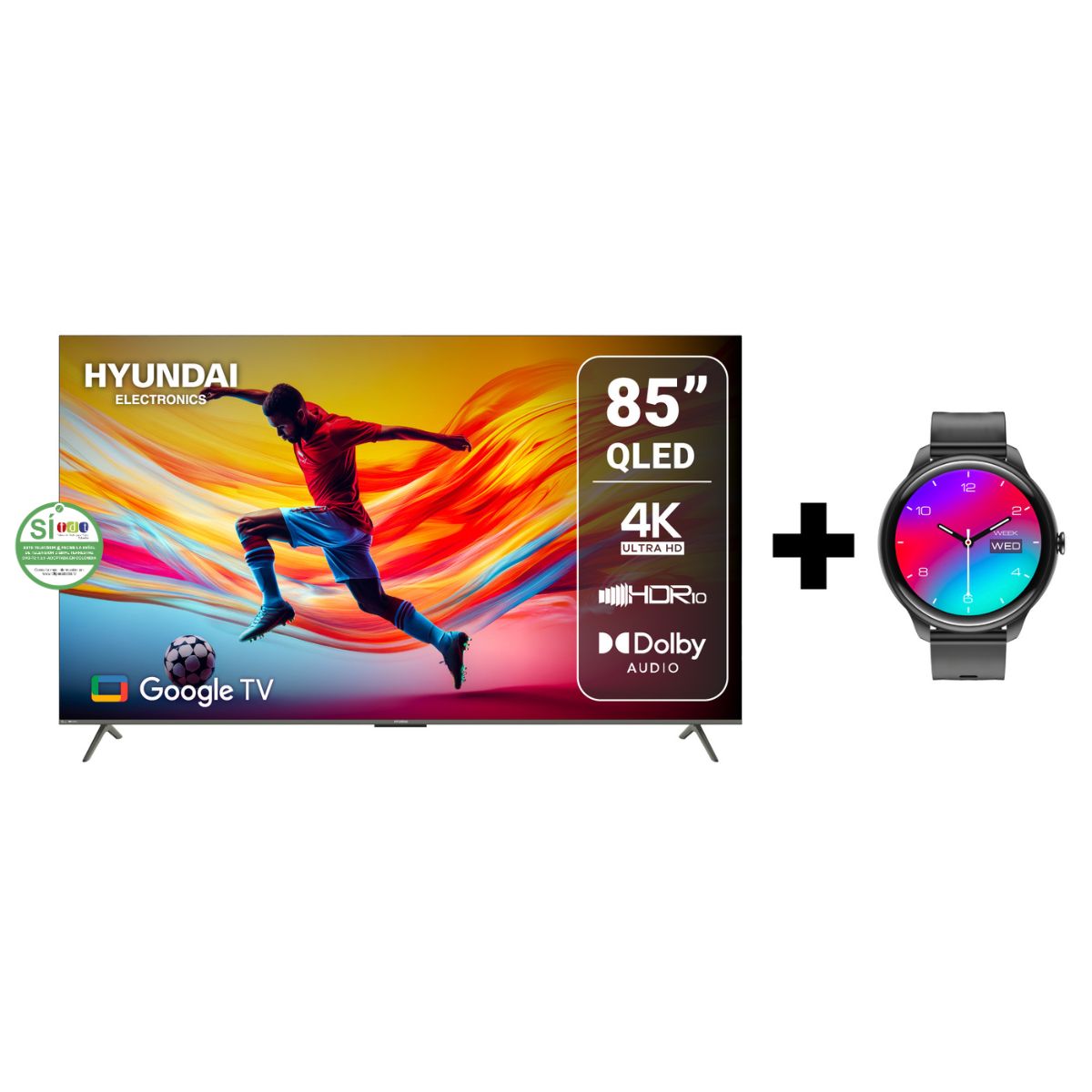 Televisor HYUNDAI 85" HYLED8503QG QLED Smart + Smart Watch HYUNDAI Amoled