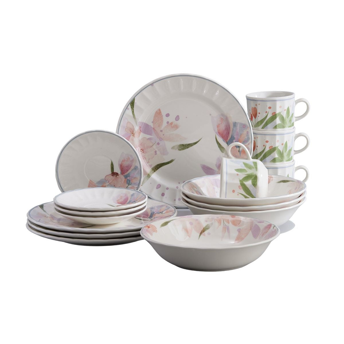 Vajilla CORONA ARLES 4 Puestos 16 Piezas