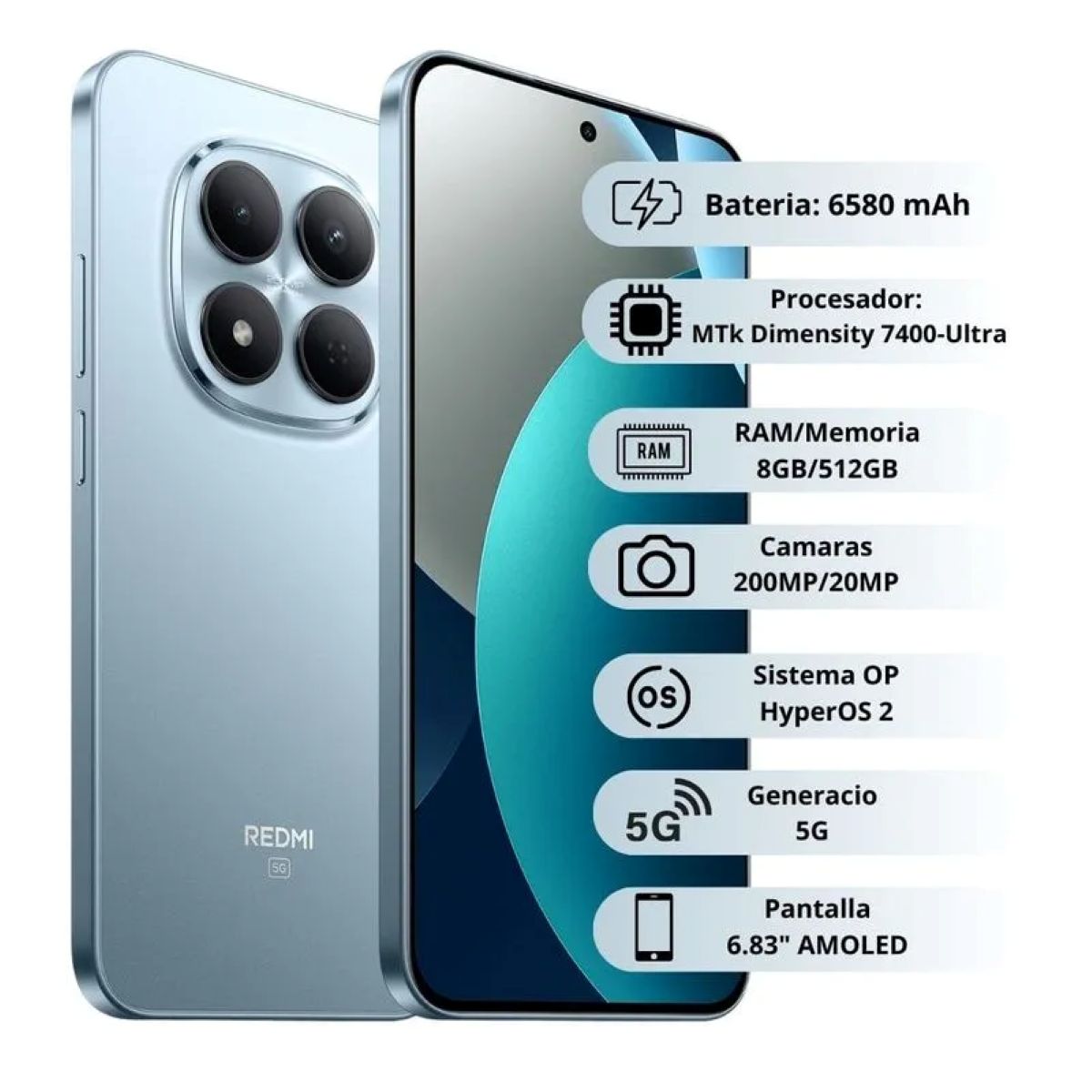 Celular XIAOMI NOTE 15 PRO 5G 512GB 8GB RAAzul
