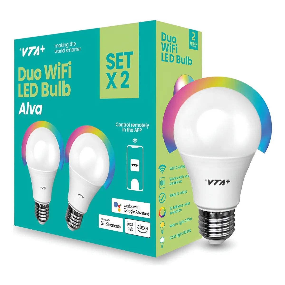 Bombillo Led Inteligente VTA -84695 Wifi 2und Blanco