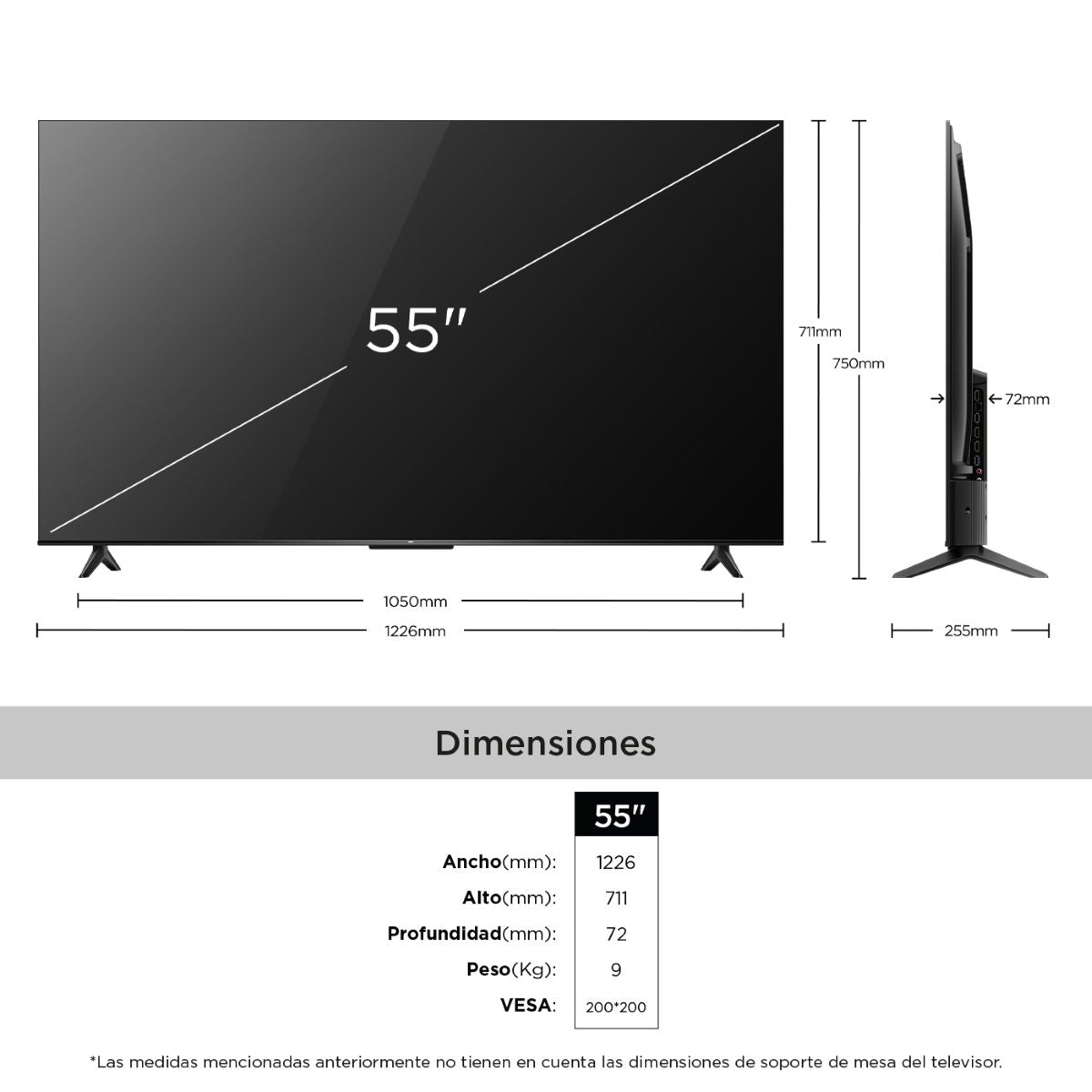 Televisor TCL 55V61C 55 Pulgadas UHD-4K Google TV