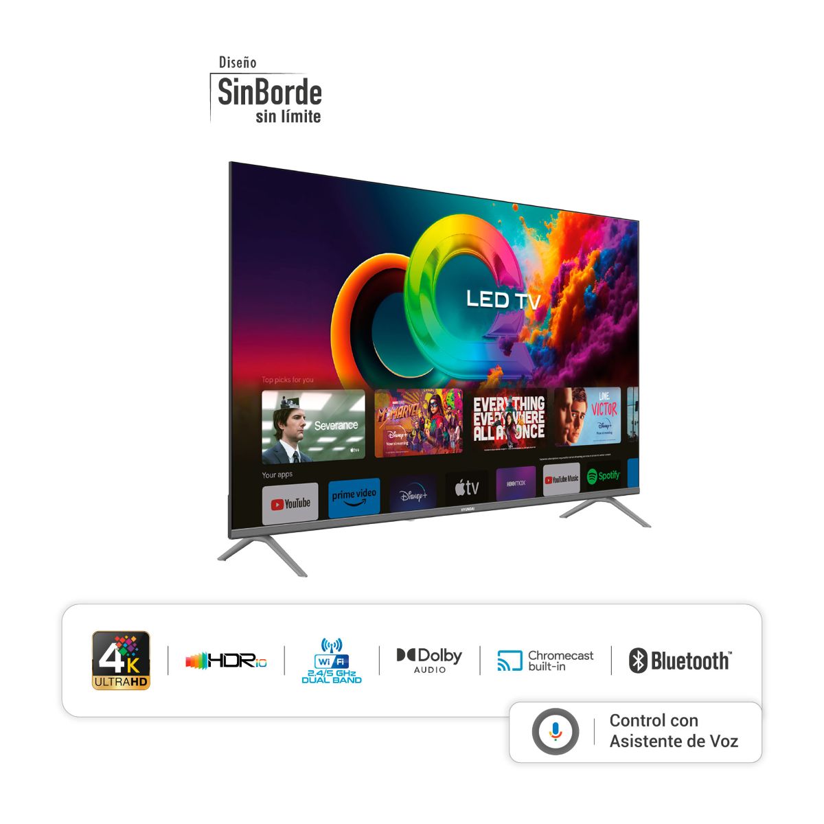 Televisor HYUNDAI 55" HYLED5529QG QLED 4K Smart Google Tv