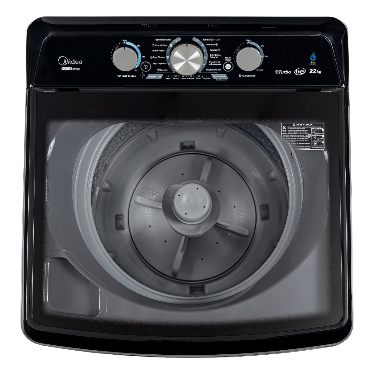 Lavadora MIDEA MA500W220 22Kilos Vortex Wash Con Agitador Gris