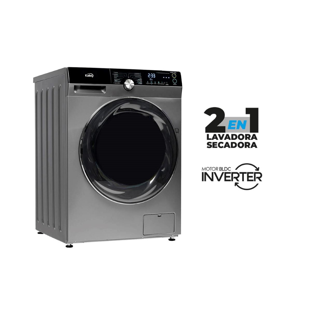 Lavadora Secadora KALLEY K-LS15 15 Kilos Carga Frontal Gris