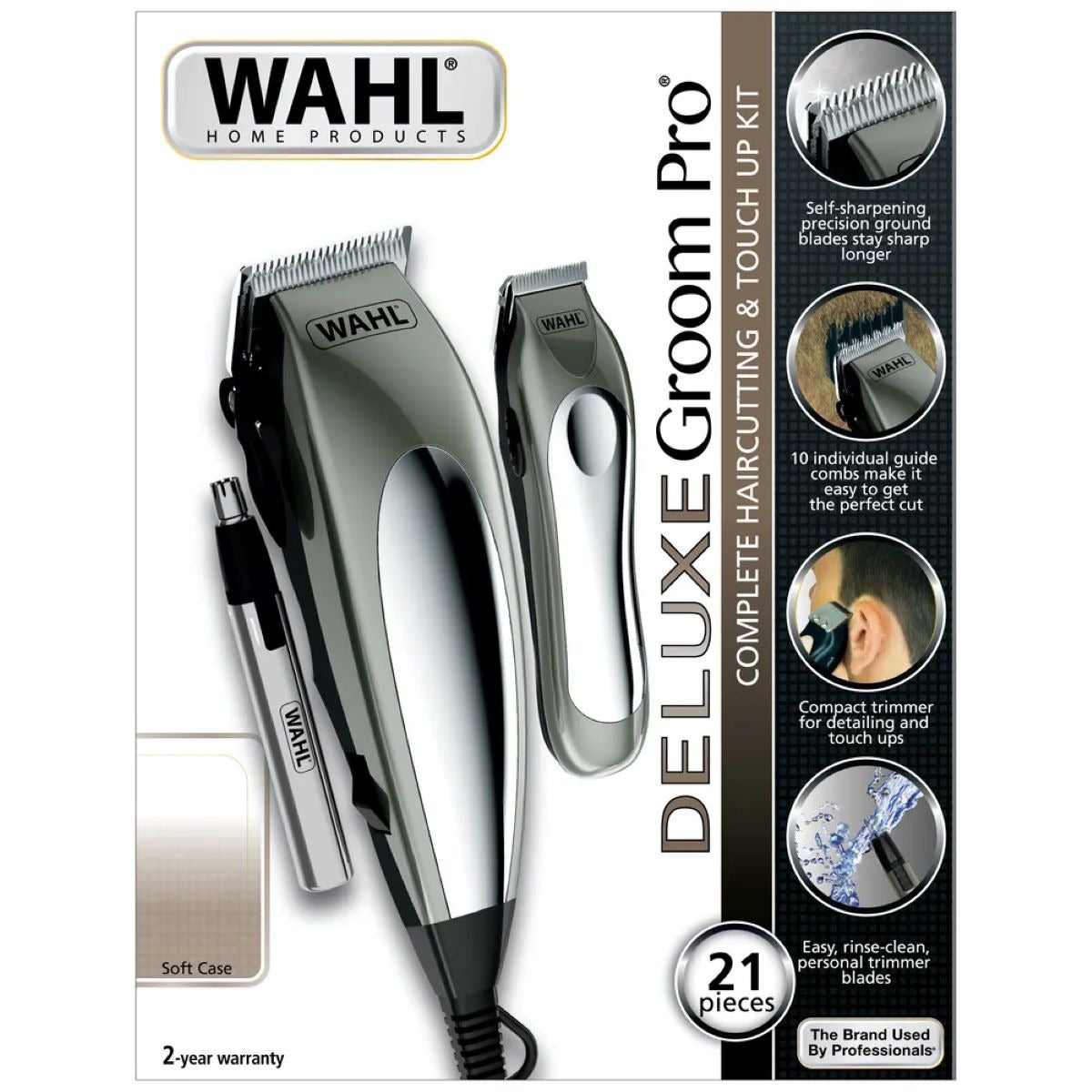 Maquina De Motilar WAHL Combo Delux Groom Pro 21 Piezas