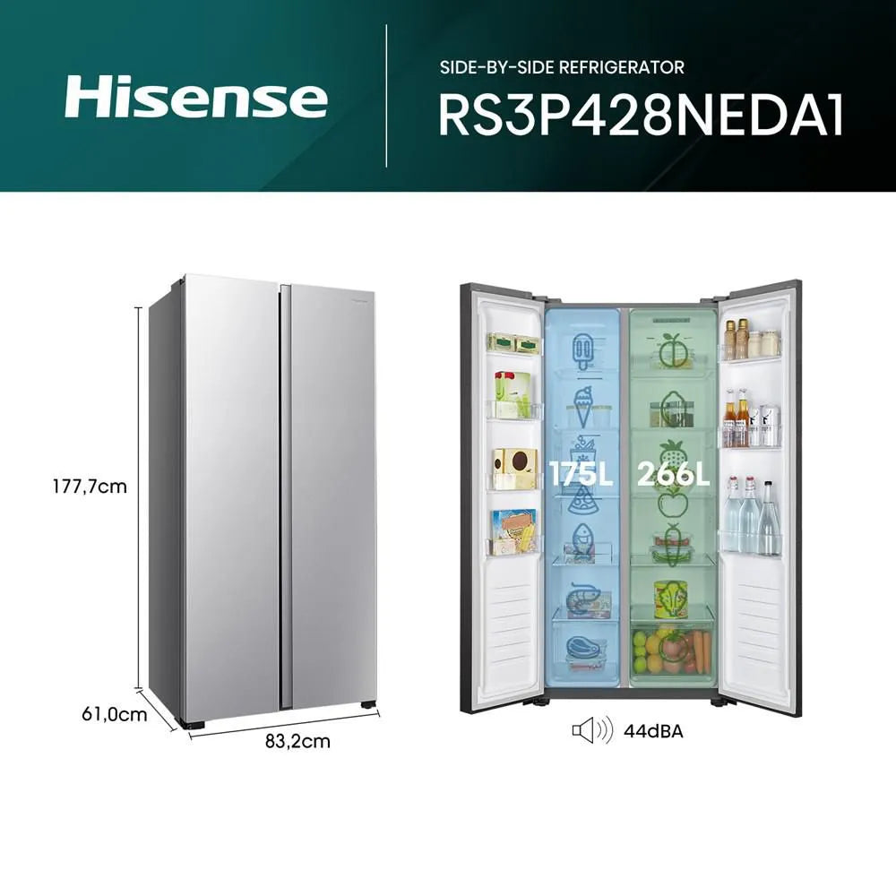 NEVECON HISENSE SIDE BY 428 Litros BCD
