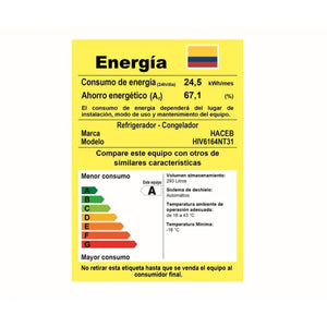 Nevera Haceb Bottom Mount de 314 litros No Frost negra