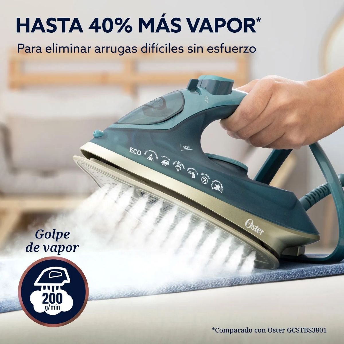 Plancha De Ropa A Vapor OSTER 2226871 Aeroglide Maxs7800  Verde