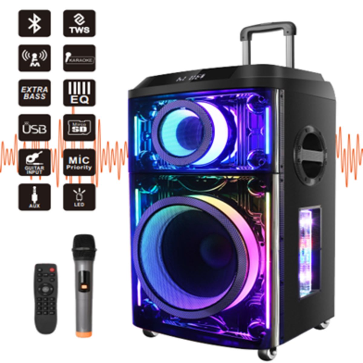 Parlante FAMITECNO PTE-12H MIAMI Negro