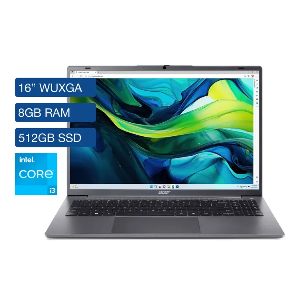 Portátil ACER AL16-31P-38W0 CI3 512 GB 8GB
