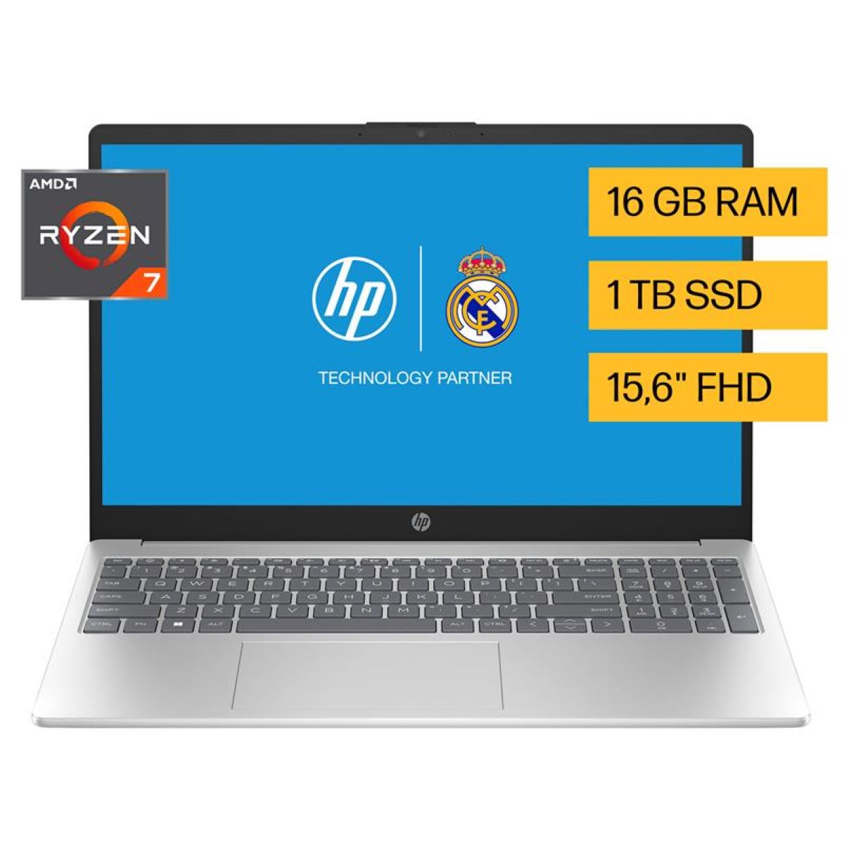 Portátil HP AMD Ryzen 7 16 GB 1 TB Windows 11 Plateado