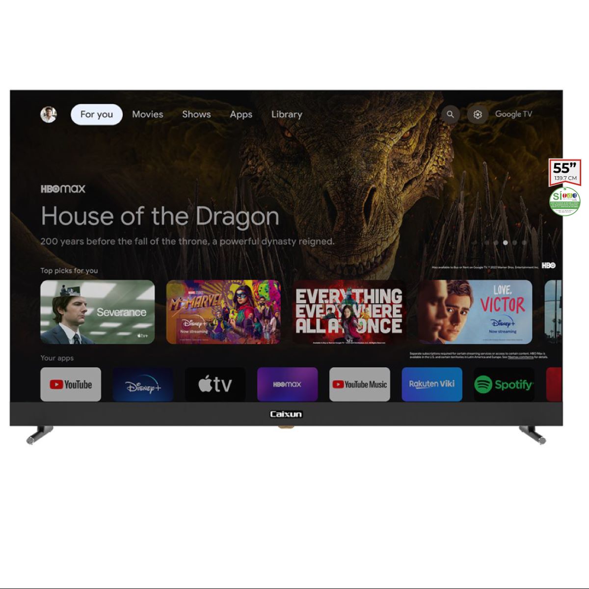 Televisor CAIXUN 55" C55VAUG UHD 4K Google Tv