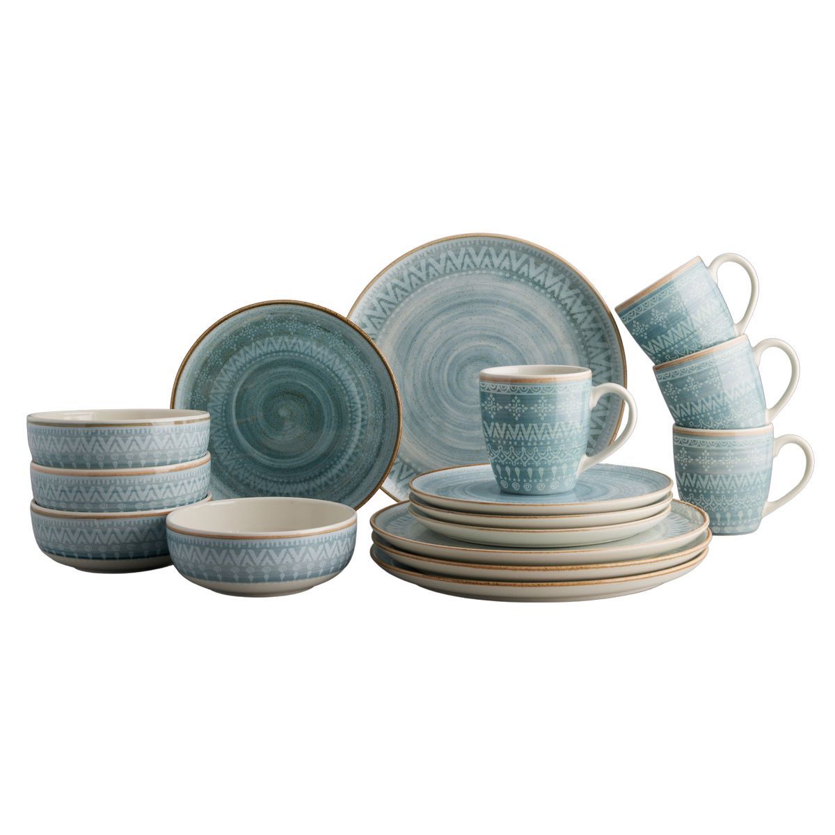 Vajilla CORONA CONGO 4 Puestos 16 Piezas Azul